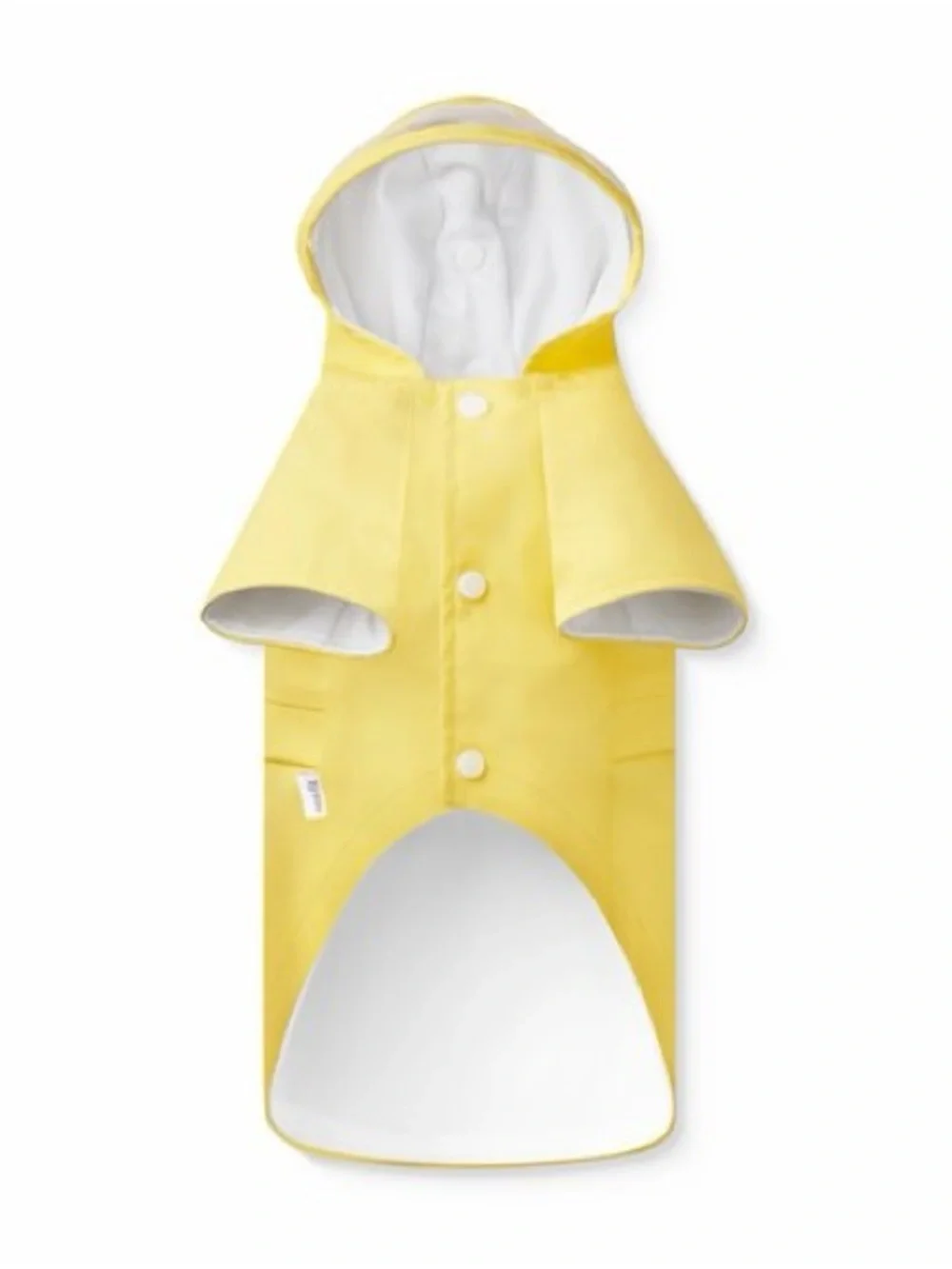Bright Yellow Hooded Dog Raincoat